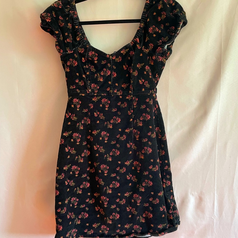 So Black Floral Suede Dress (M)